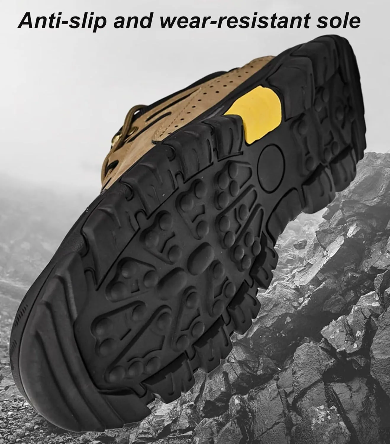 Mens Walking Shoes Leather Trekking Shoes for Autumn,Spring,Camping & Hiking