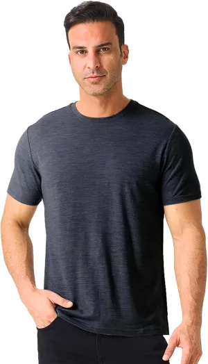 Merino Protect 100% Merino Wool T Shirts for Men Odor Resistance Base Layer Hiking Travel T-Shirt Soft Undershirt-Plus Size