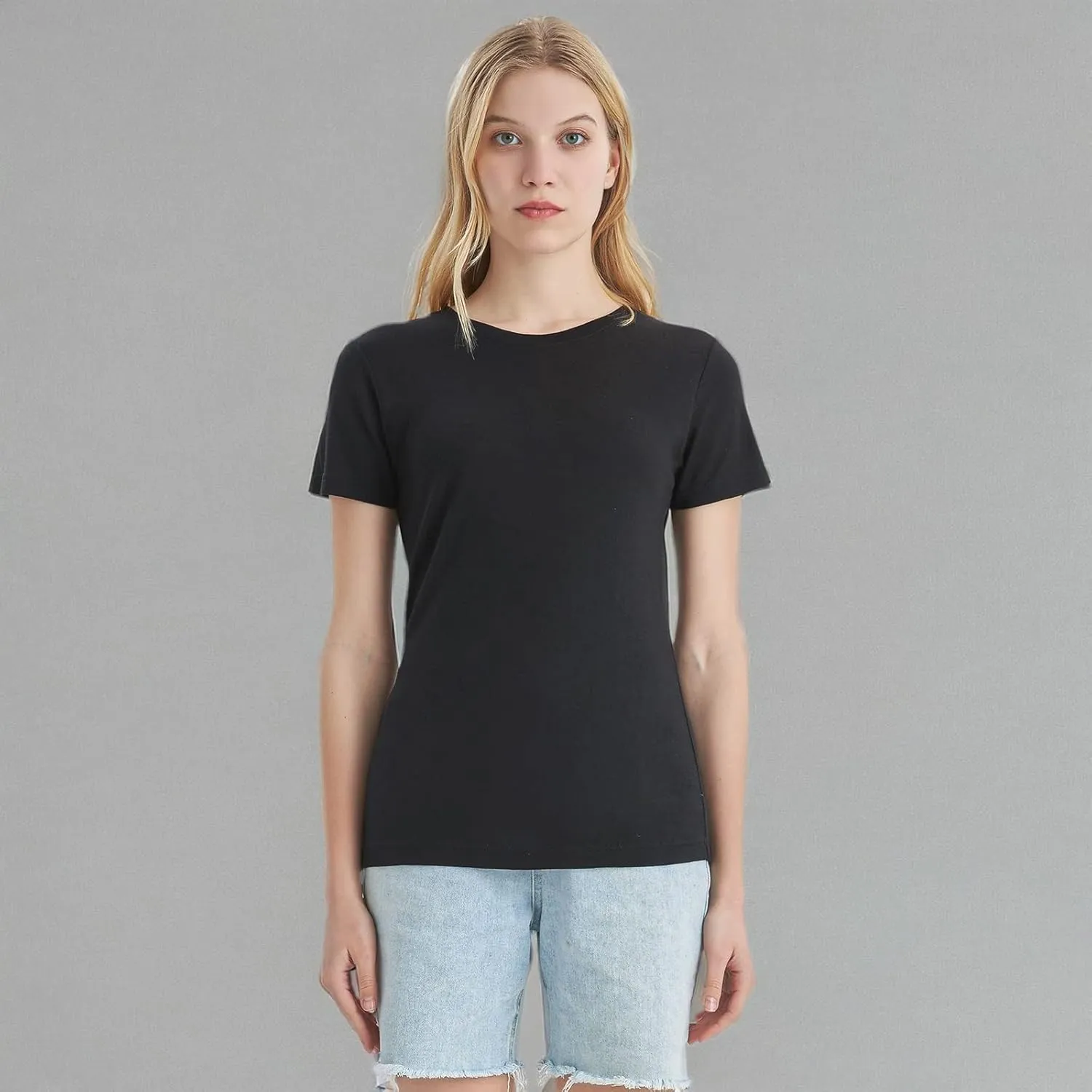Merino Protect 100% Merino Wool T Shirts Women Crew Neck Tops Short Sleeve Odor Resistance Base Layer Travel Hiking Tee Shirt