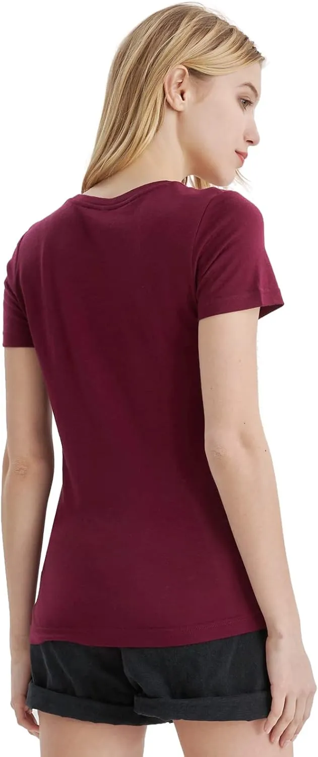 Merino Protect 100% Merino Wool T Shirts Women Crew Neck Tops Short Sleeve Odor Resistance Base Layer Travel Hiking Tee Shirt