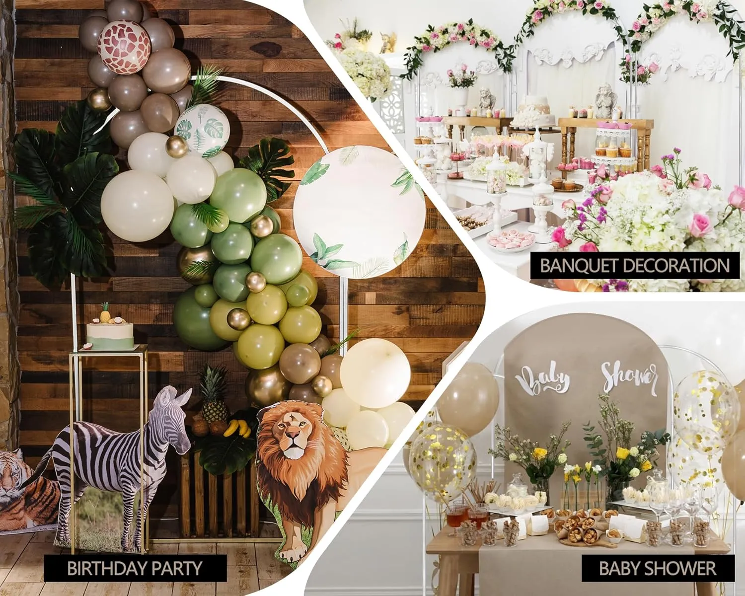 Metal Arch Backdrop Stand Set of 3 Wedding Arches for Ceremony Bridal Arch Stand 7.2FT & 6.6FT & 6FT Garden Arbor Frame for Wedding Birthday Party Baby Shower Background Decor, White