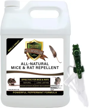 Mice & Rat Repellent. Peppermint Repellent for Mice/Mouse, Rats & Rodents. Natural Spray for Indoor & Outdoor Use. 128 OZ Gallon Trigger Sprayer Ready to Use
