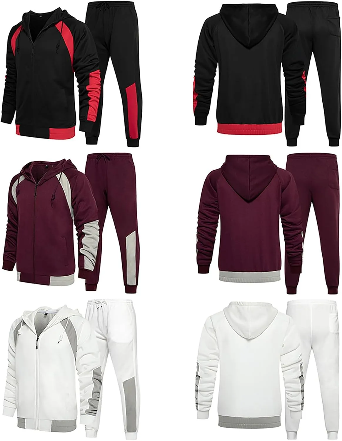 micidad Mens Track Suits 2 Piece Sweatsuit Set Full Zipper Hoodie And Sweatpants Set Casual Jogging Athletic Sweat Suits