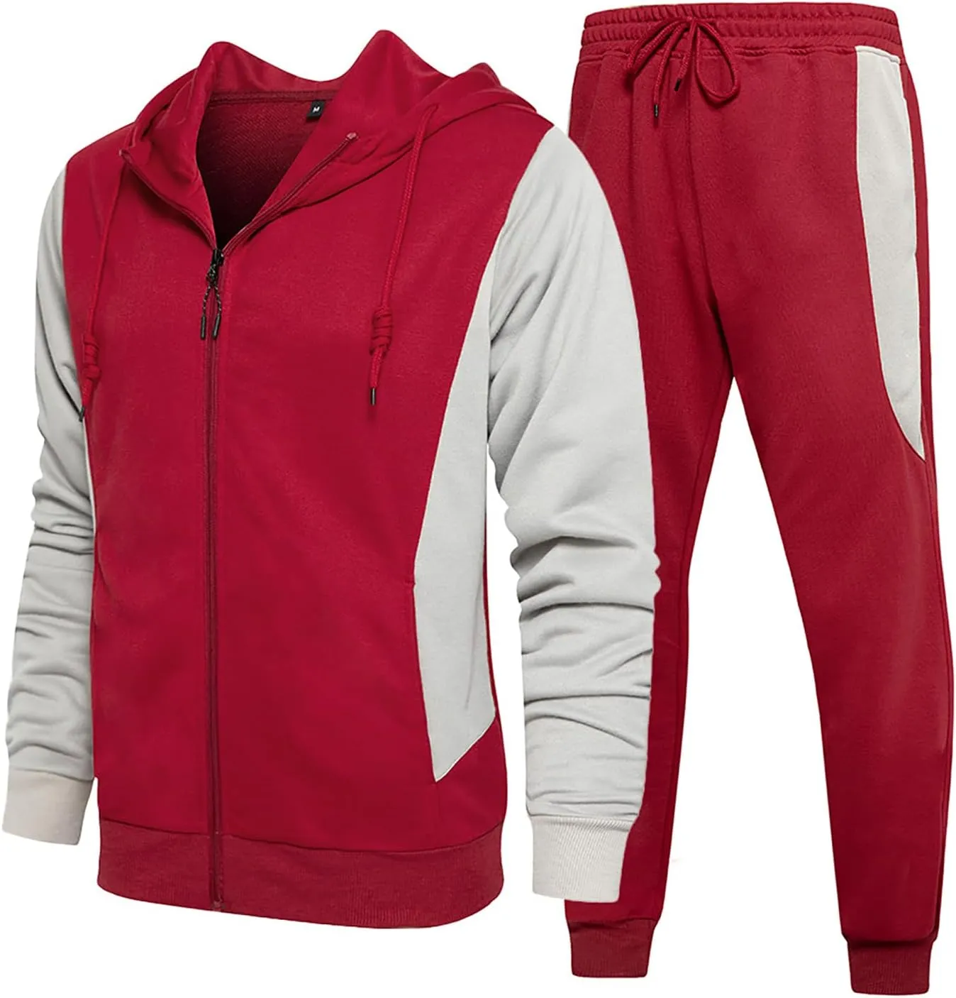 micidad Mens Track Suits 2 Piece Sweatsuit Set Full Zipper Hoodie And Sweatpants Set Casual Jogging Athletic Sweat Suits