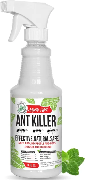 Mighty Mint - 16oz Natural Peppermint Oil Ant Killer and Repellent Spray - Safe for Indoor/Outdoor Use