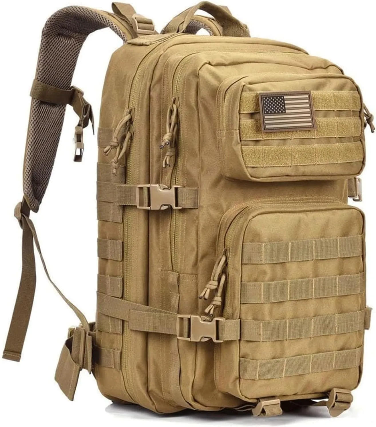 Military Tactical Backpack Large Army 3 Day Assault Pack Molle Bag Backpacks (ACU Camo) (Tan)