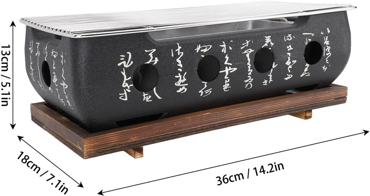 Mini Hibachi Grill Outdoor, Portable Aluminum Alloy Charcoal Yakitori Tabletop Skillet BBQ Grill Stove for Outdoor Camping (XL)