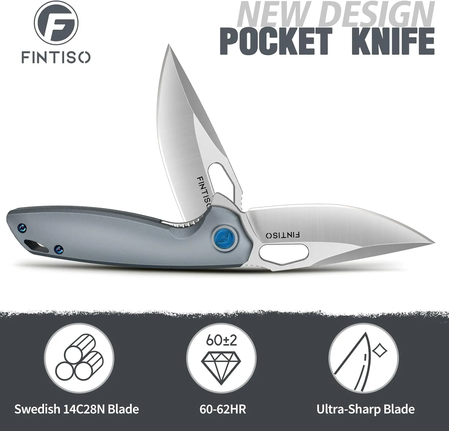 Mini Pocket Knife 2.79" EDC, Premium Swedish 14C28N Blade, Folding Knife with 6061 Aluminum Alloy Handle, Camping & Survival Hiking Knife, Atlas Series