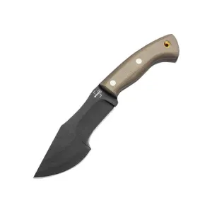Mini Tracker - small Bushcraft knife with Kydex sheath - fixed outdoor knife - black