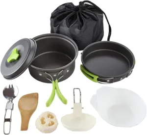 Mipcase Camping Cookware Tote for 1-2 People All-in-one Portable Outdoor Cooking Kit Stove for Hiking Climbing and BBQ