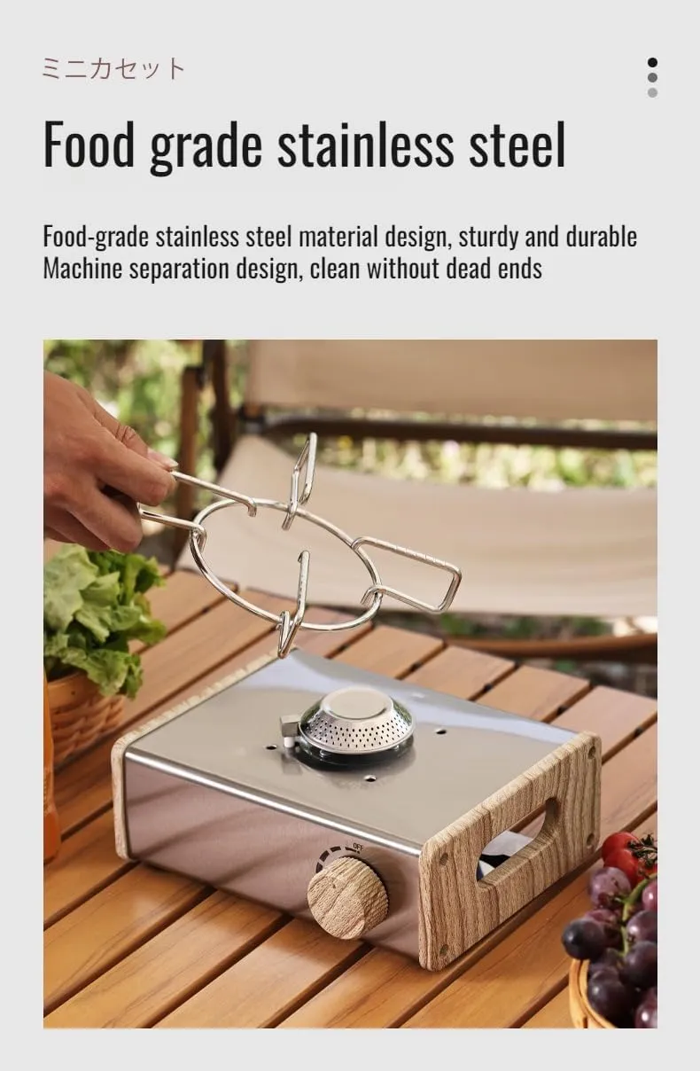 [Mokcoliy]【Mini Gas Stove】light Outdoor Cooking System - Fast Heating Camping Stove with Stable Base, Energy-Efficient for Picnics, Fishing & Survival Gear (Easy Carry Compact Design)