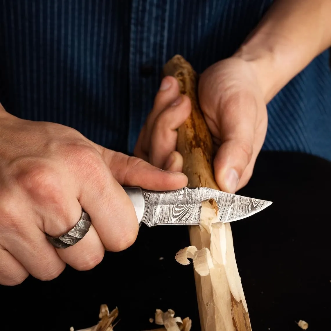 Morf Industries Camel Bone Damascus Steel Pocket Knife for Men, Groomsmen Gifts Folding Blade Knives For him, Custom Handmade - 6.5" Knife