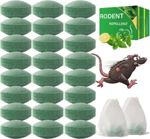 Mouse Rodent Repellent, 24 Pack Peppermint Oil for Mice Rats Squirrel Spider Pests Repellent Indoor & Outdoor Use, Natural Mouse Deterrent Family & Pet Safe