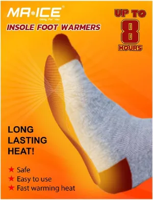 MR.ICE Toe & Insole Feet Warmers - Disposable, Air Activated, Long Lasting Hot Warmers
