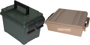 MTM AC11 Ammo Can for Bulk Ammo, Lockable, Water-Resistant, Heavy-Duty Dual Latches, Double Padlock Tabs, USA Made, Forest Green & ACR5-72 ACR5 Ammo Crate Utility Box, Brown, Medium