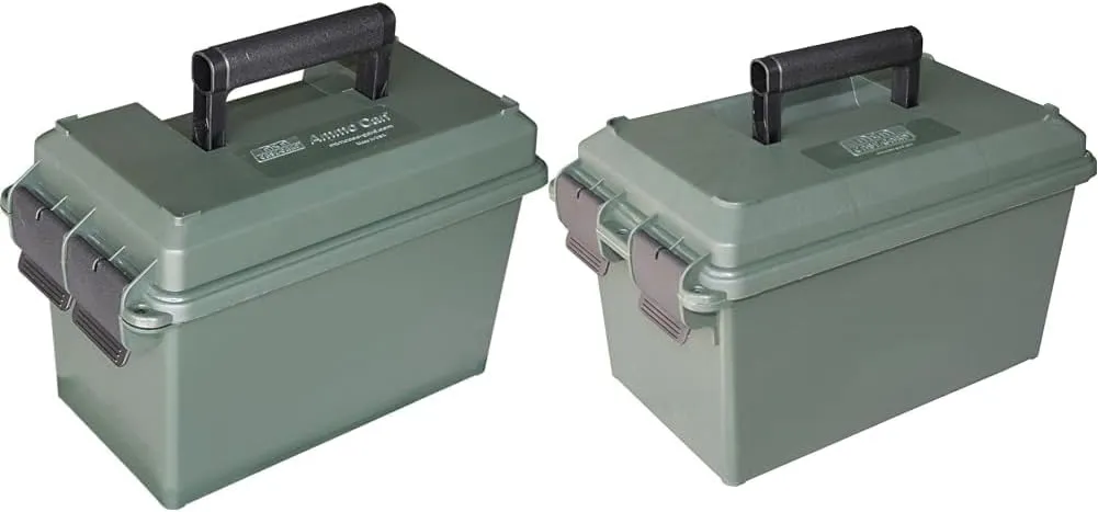 MTM AC50C-11 50-Caliber Ammo Can, Forest Green & AC11 Ammo Can for Bulk Ammo, Lockable, Water-Resistant, Heavy-Duty Dual Latches, Double Padlock Tabs, USA Made, Forest Green
