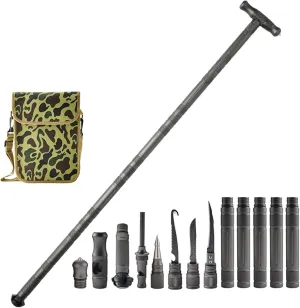 Multifunctional Trekking Poles for Hiking, Walking Sticks Trekking Pole 5-Part Assembly Modular Design with Built-in Tools & Canvas Storage Bag, Suitable for Hiking Camping Men Dad Husband