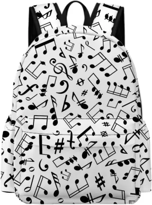 Musical Note Backpack Bookbags Cute Kawaii Cartoon Backpack Casual Daypack Travel Camping 16 Inch