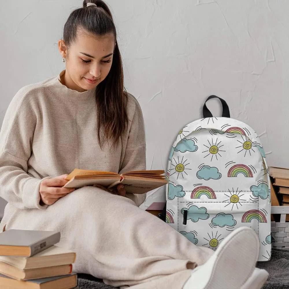 Musical Note Backpack Bookbags Cute Kawaii Cartoon Backpack Casual Daypack Travel Camping 16 Inch