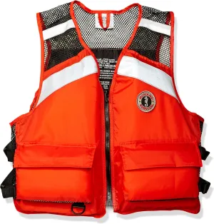 MUSTANG SURVIVAL Industrial Mesh Vest with Solas Reflective Tape