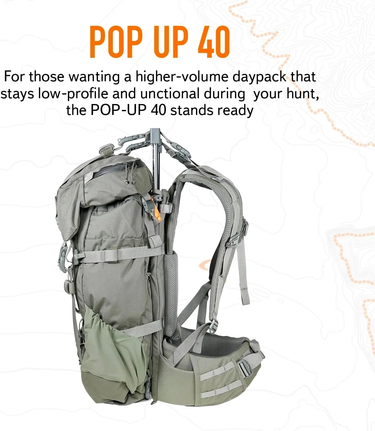 Mystery Ranch Pop Up 40 Hunting Backpack, Weatherproof, Daypack for Travel, Hiking, Outdoors, Camping, 40L, L, Coyote