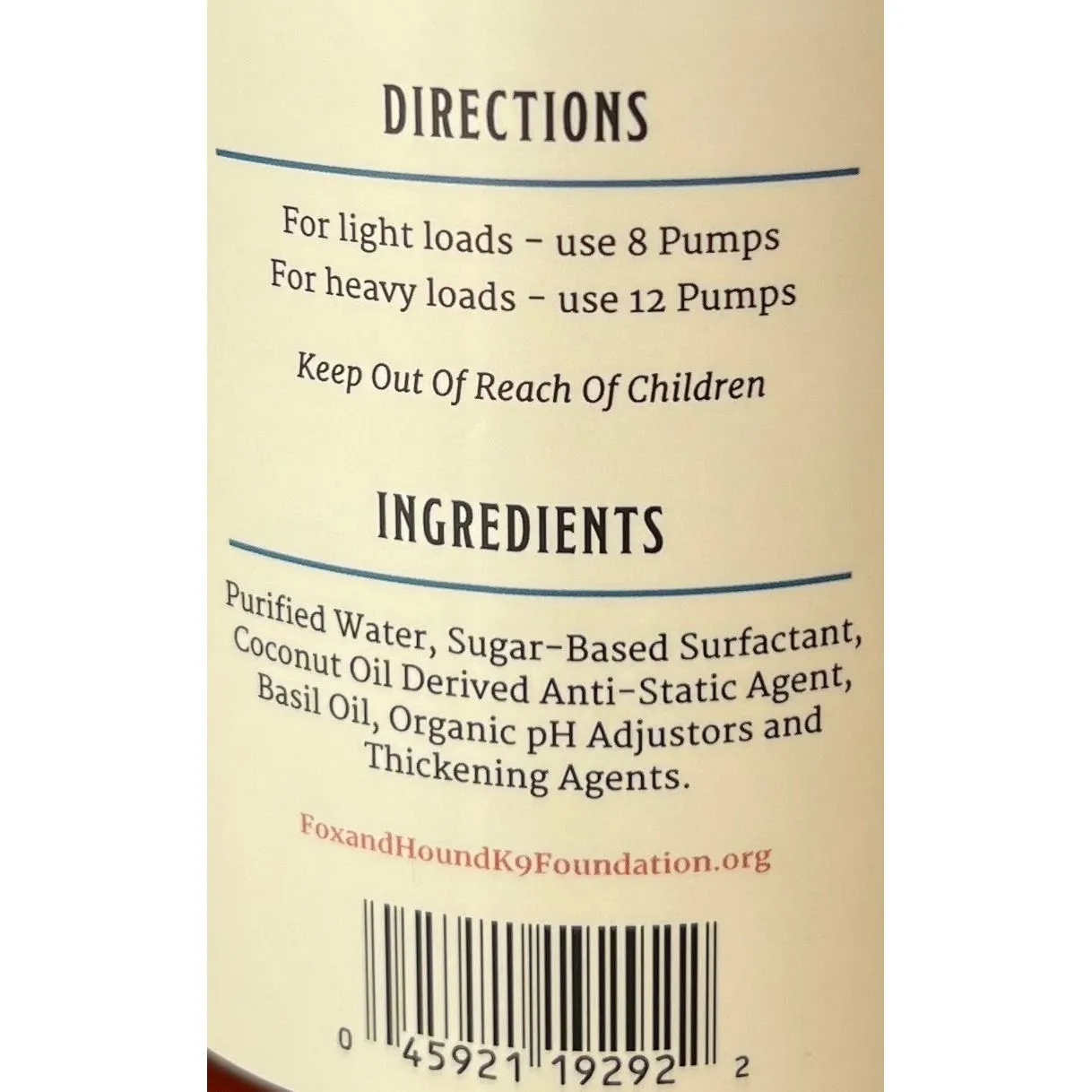 Natural Pet Laundry Detergent- Basil Scented-16 oz by Fox   Hound