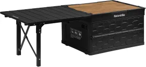 Naturehik Lispace Camping Table with Storage Box, 50L Collapsible Trunk Organizer with Lid, Folding Storage Bin for Camping Picnic Home