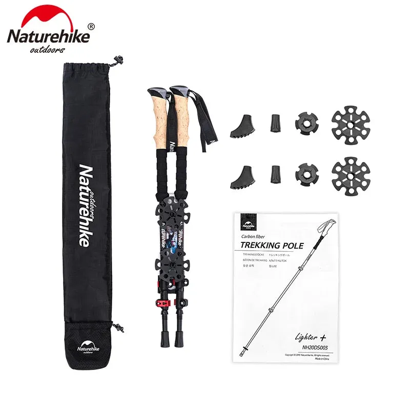 Naturehike Carbon Fiber Trekking Poles – Lightweight Collapsible Hiking and Climbing Sticks (2pcs)