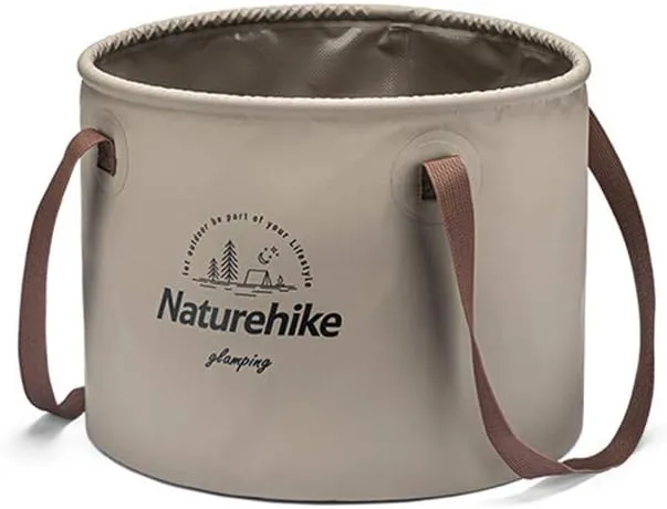 Naturehike Multifunctional Collapsible Water Basin, Folding Tub, Portable Bin, Lightweight Foldable Bucket with Handles for Camping, Dish Washing, Laundry, Fishing, Hiking(Brown 20L)