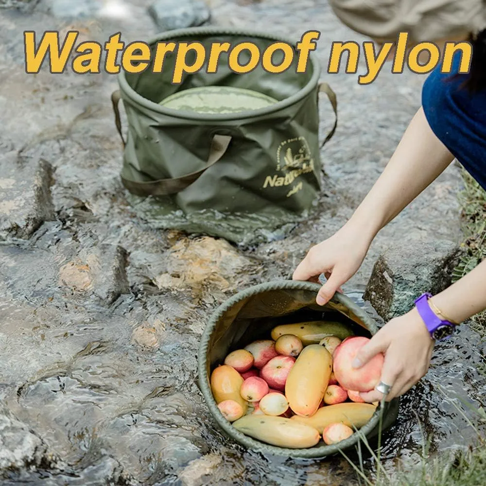 Naturehike Multifunctional Collapsible Water Basin, Folding Tub, Portable Bin, Lightweight Foldable Bucket with Handles for Camping, Dish Washing, Laundry, Fishing, Hiking(Brown 20L)