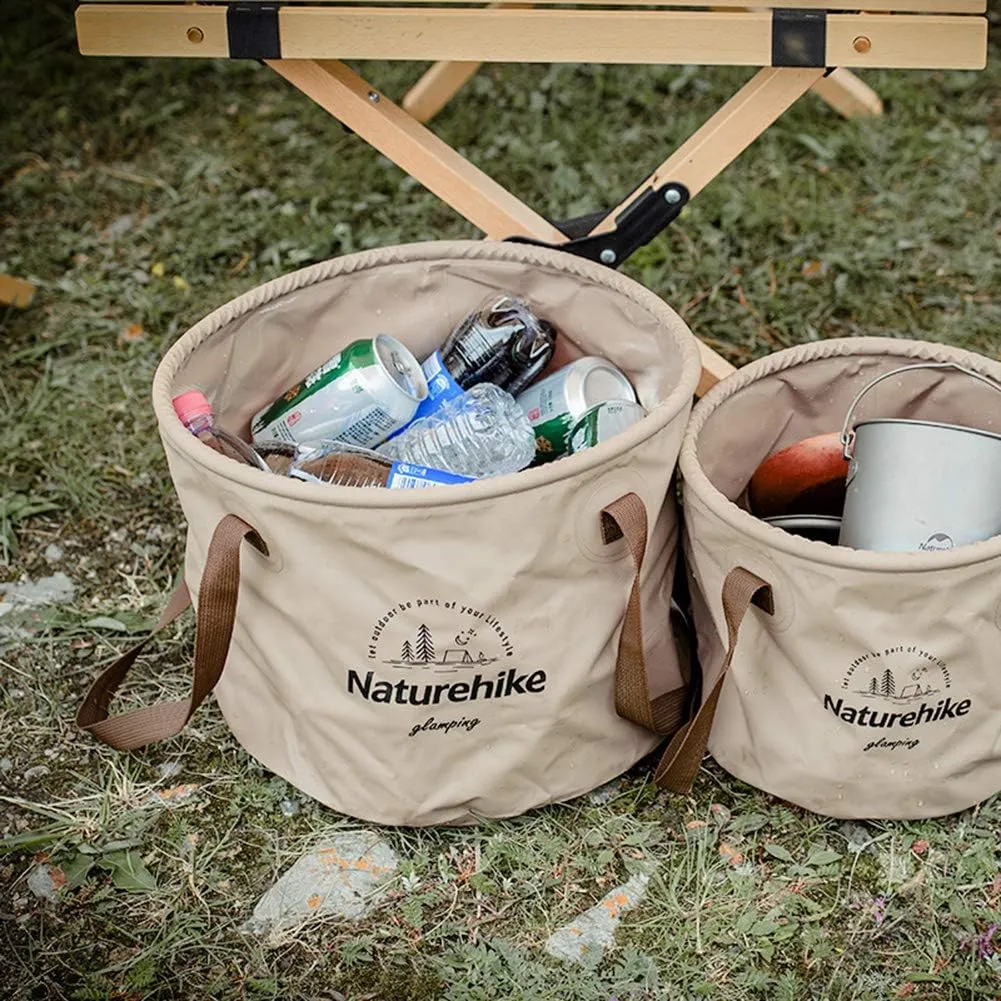 Naturehike Multifunctional Collapsible Water Basin, Folding Tub, Portable Bin, Lightweight Foldable Bucket with Handles for Camping, Dish Washing, Laundry, Fishing, Hiking(Brown 20L)