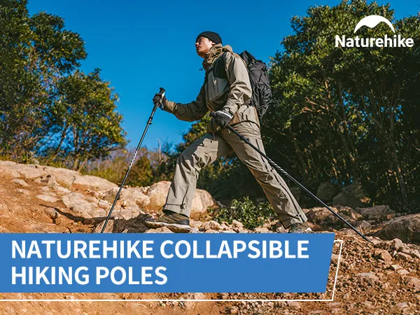 Naturehike Trekking Poles – 2 Packs (234g*2) Ultralight & Compact & Portable Walking Sticks, with Extend EVA Grips, Quick Locks, Collapsible Walking Poles for Hiking, Climbing