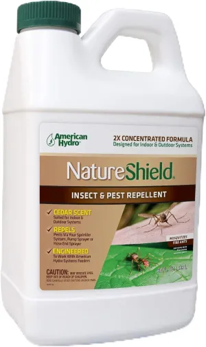 NatureShield Insect and Pest Repellent, Outdoor Bug Repellent for Patio and Lawn, Use with Irrigation Feeder System, Pump or Hose End Sprayer, 64 Oz