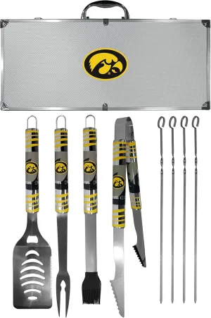 NCAA Siskiyou Sports Fan Shop Iowa Hawkeyes Steel Tailgater BBQ Set w/Case 8 piece Gray