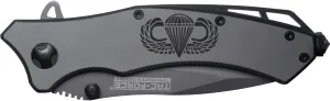NDZ Performance Airborne Jump Wings Engraved TAC-Force TF-820GY Speedster Model Folding Pocket Knife