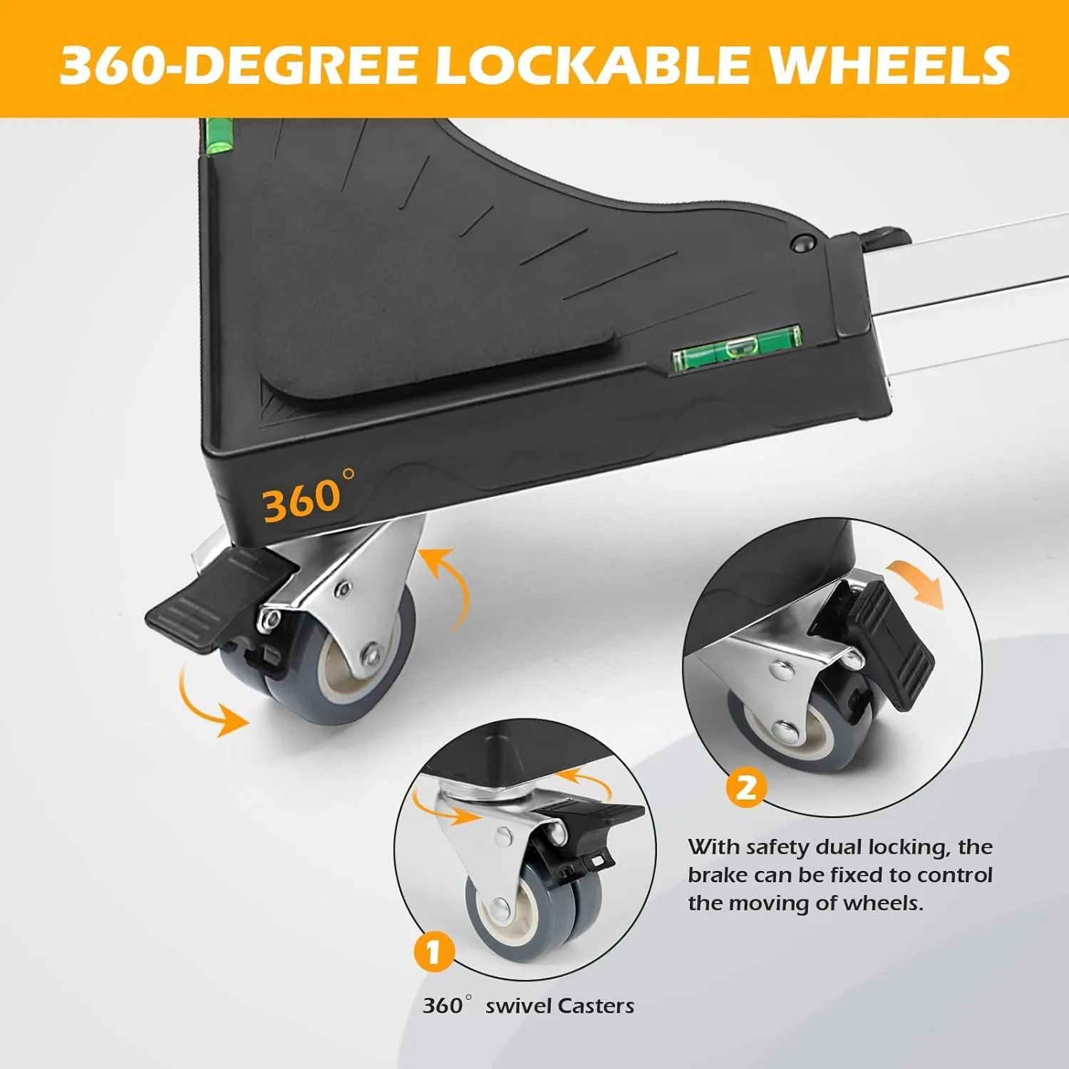Nefish Furniture Dolly Adjustable Mini Fridge Stand Washing Machine Stand Mobile Roller with 4 Locking Swivel Wheels Universal Mobile Base Moving Cart for Dryer Refrigerator