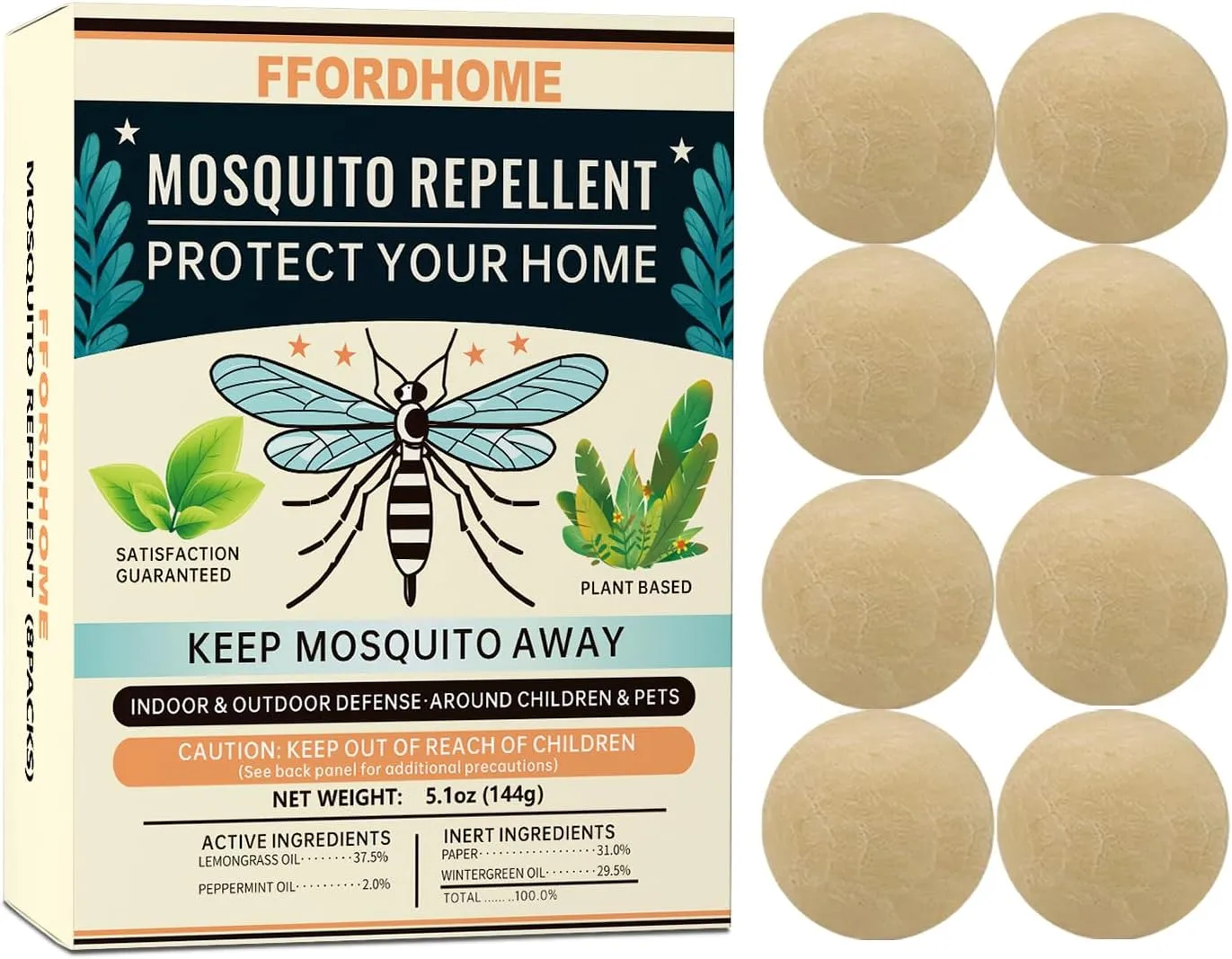 New Mosquito Repellent for Patio - Mosquito Repellent Indoor & Outdoor Protection - Mosquito Deterrent for Yard - Mosquito Control for Rooms, Keep Mosquitos Away for Camping - 8 Balls