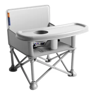 New Portable Travel Booster Seat with Tray|Foldable Infant Seat Booster Dining Chair|Great for Camping, Beach, Lawn|Toddler, Child Camping Chair 6 Months - 3 Years Old （Gary）