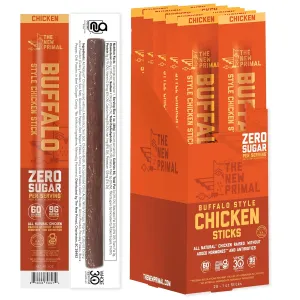 New Primal Buffalo Chicken Sticks, Keto, Gluten Free Healthy Snacks, Sugar Free Low Carb High Protein, Jerky Meat Stick, 9g Protein, 20 Ct