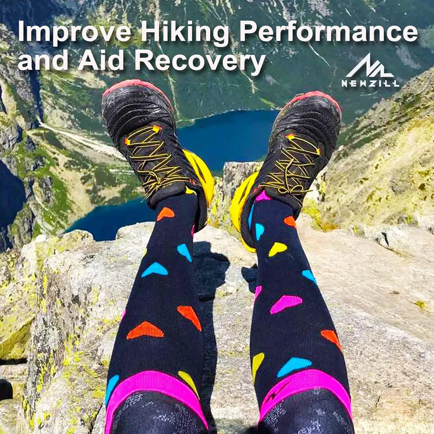 NEWZILL Medical Compression Socks for Women & Men Circulation 20-30 mmHg, Best for Running Athletic Hiking Travel Flight Nurses