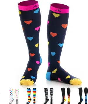 NEWZILL Medical Compression Socks for Women & Men Circulation 20-30 mmHg, Best for Running Athletic Hiking Travel Flight Nurses
