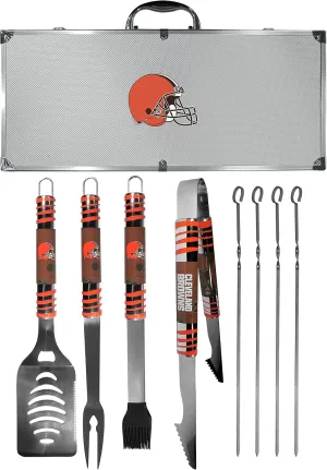 NFL Siskiyou Sports Fan Shop Cleveland Browns Steel Tailgater BBQ Set w/Case 8 piece Gray