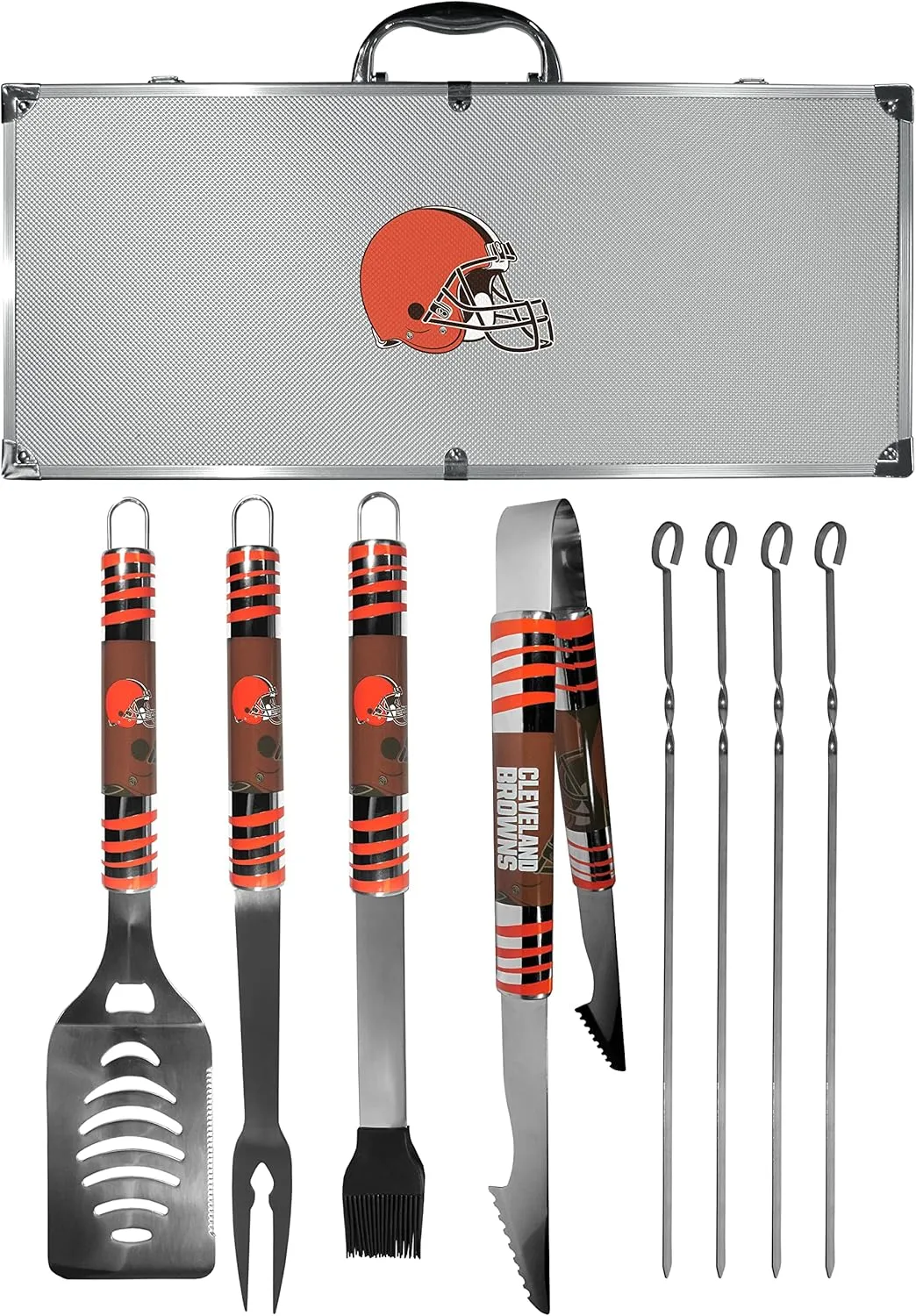 NFL Siskiyou Sports Fan Shop Cleveland Browns Steel Tailgater BBQ Set w/Case 8 piece Gray