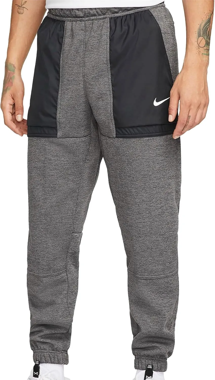 Nike Therma-FIT Men's Tapered Fitness Pants (as1, Alpha, m, Regular, Regular, Charcoal Heather/Black/White)