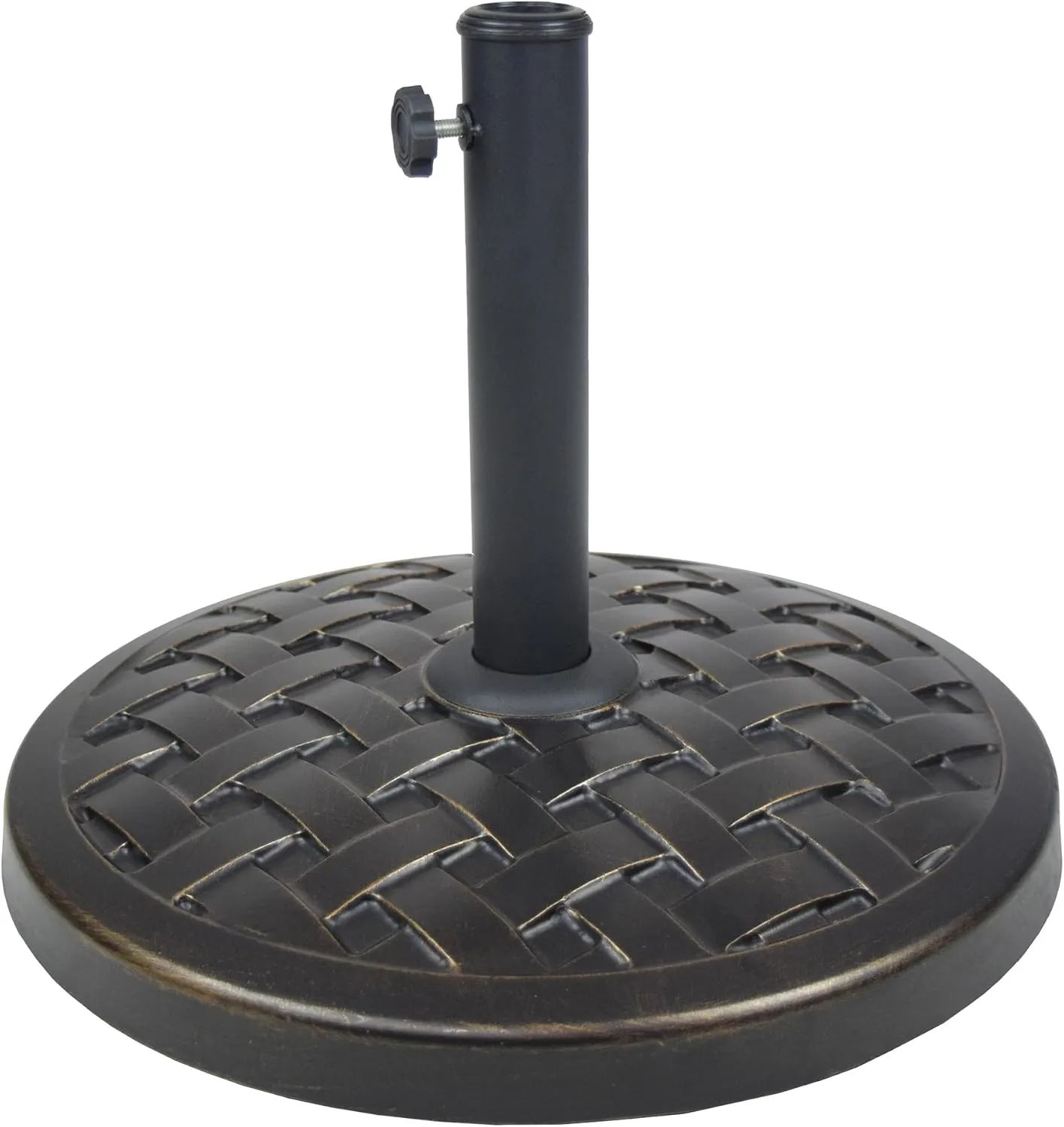 Oakland Living Cast Iron and Concrete Umbrella Stand, Antique Black, 40 lb.