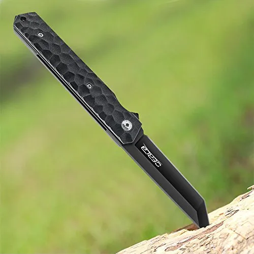 OERLA EDC Pocket Folding Blade 5Cr13Mov Steel Ball Bearing Flipper Knife 3.54" Blade(Black)
