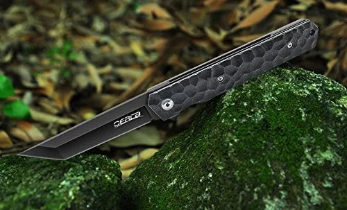 OERLA EDC Pocket Folding Blade 5Cr13Mov Steel Ball Bearing Flipper Knife 3.54" Blade(Black)