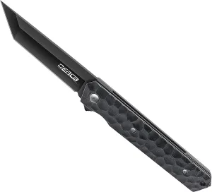 OERLA EDC Pocket Folding Blade 5Cr13Mov Steel Ball Bearing Flipper Knife 3.54" Blade(Black)