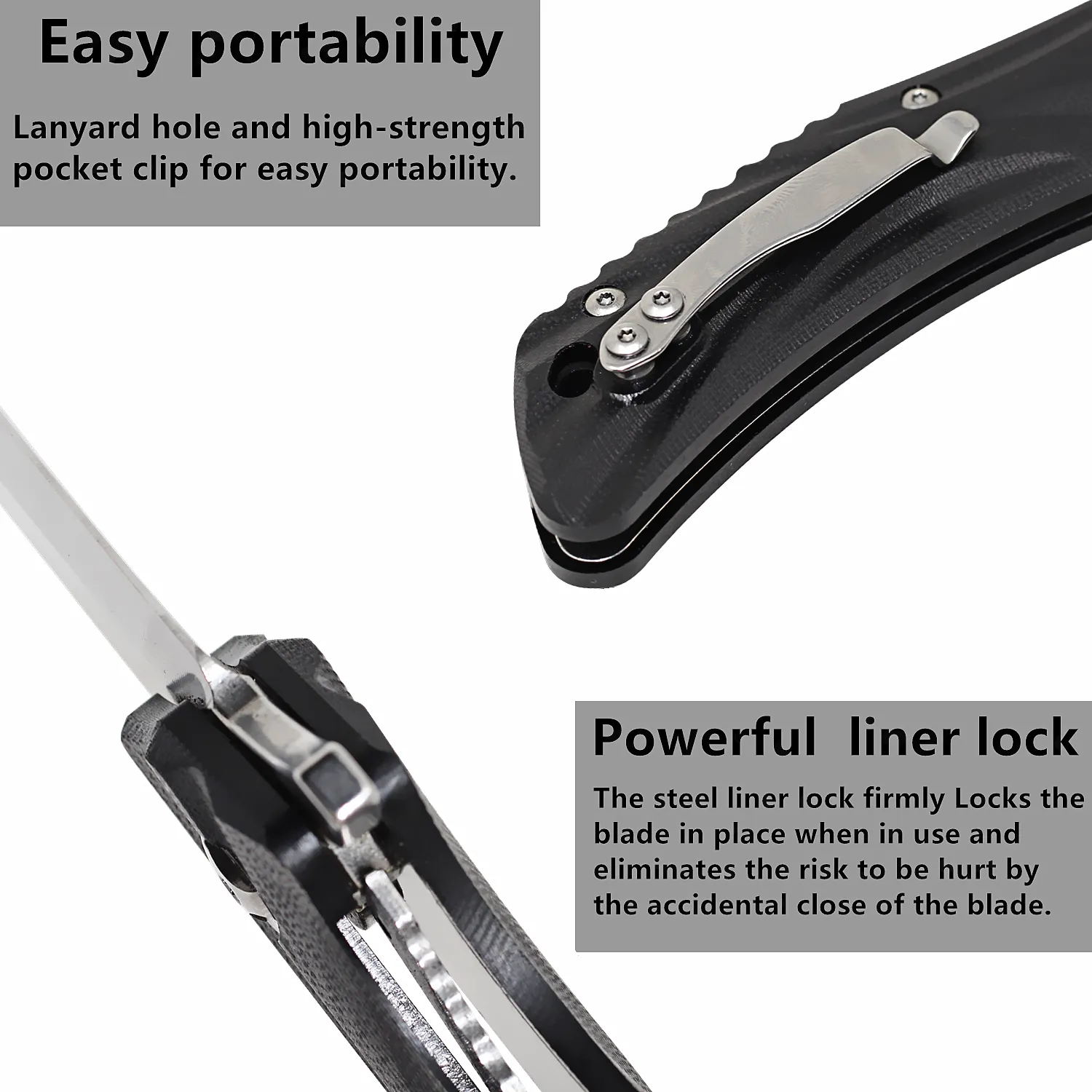 Oerla OLK-029GC EDC Pocket Folding knife 420HC Ball bearing System Flipper knives