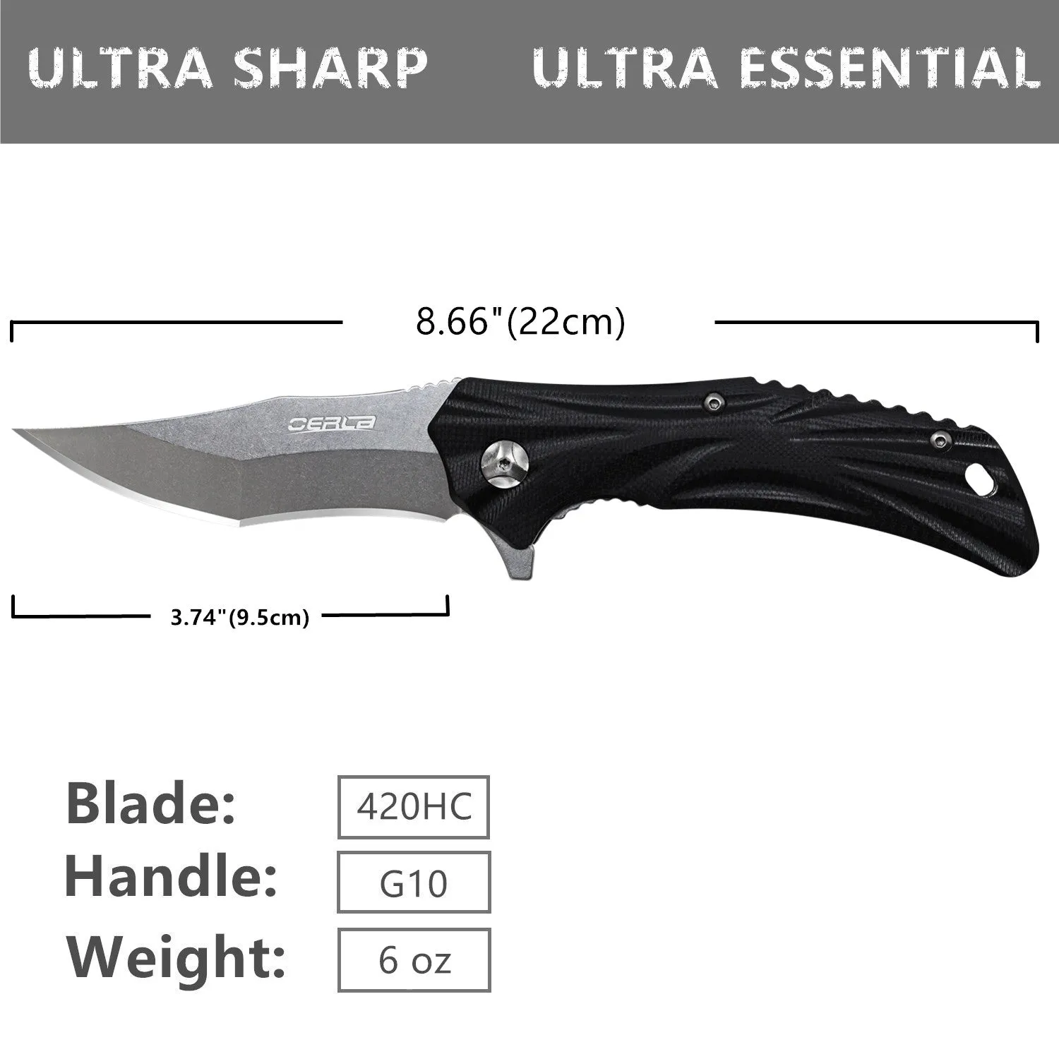 Oerla OLK-029GC EDC Pocket Folding knife 420HC Ball bearing System Flipper knives
